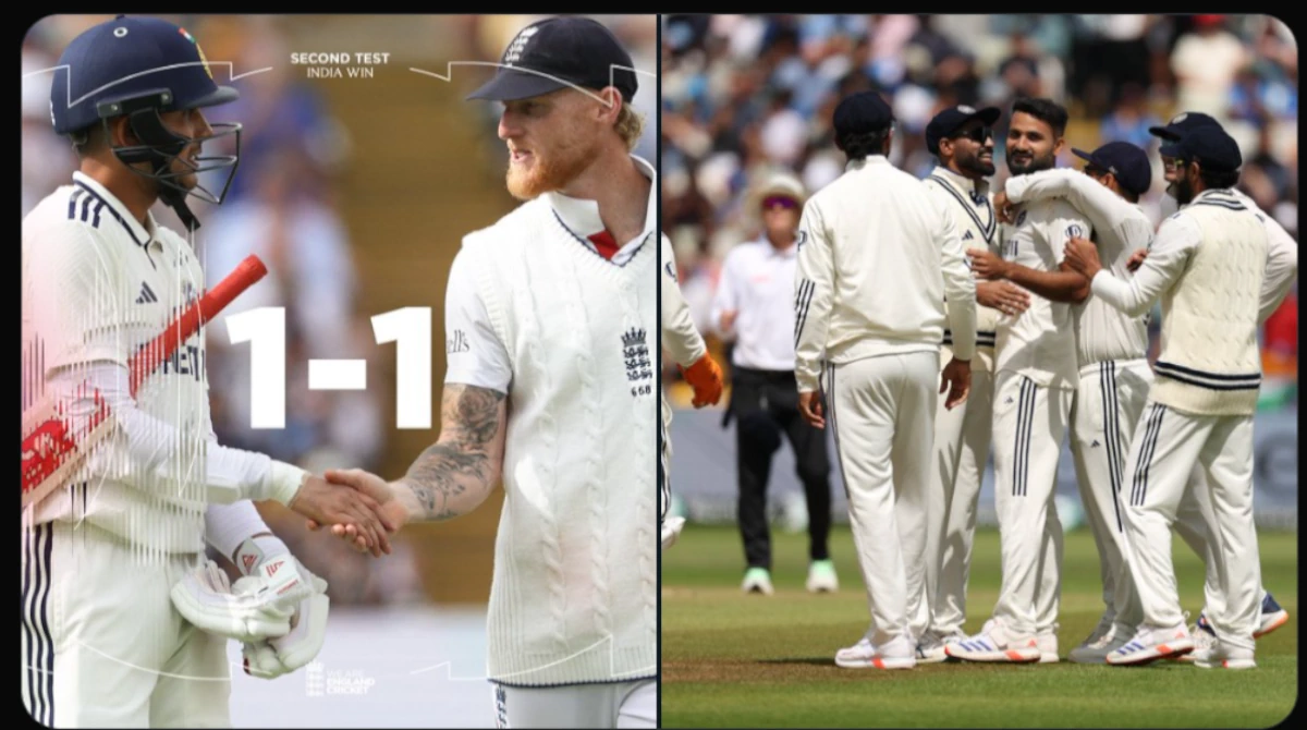 "Indian cricket team celebrating win over England - 2025 match"