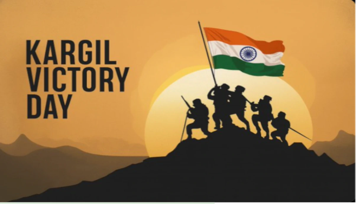 Indian soldiers saluting at the Kargil War Memorial in Dras on Kargil Vijay Diwas