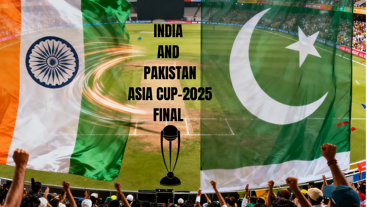 Indian cricket celebrating Asia Cup 2025 victory with Tilak Varma holding bat after match-winning performance against Pakistan